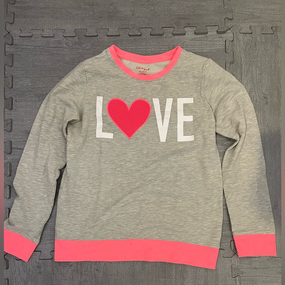 “Love”  Cat & Jack girls sweater. Size XL
